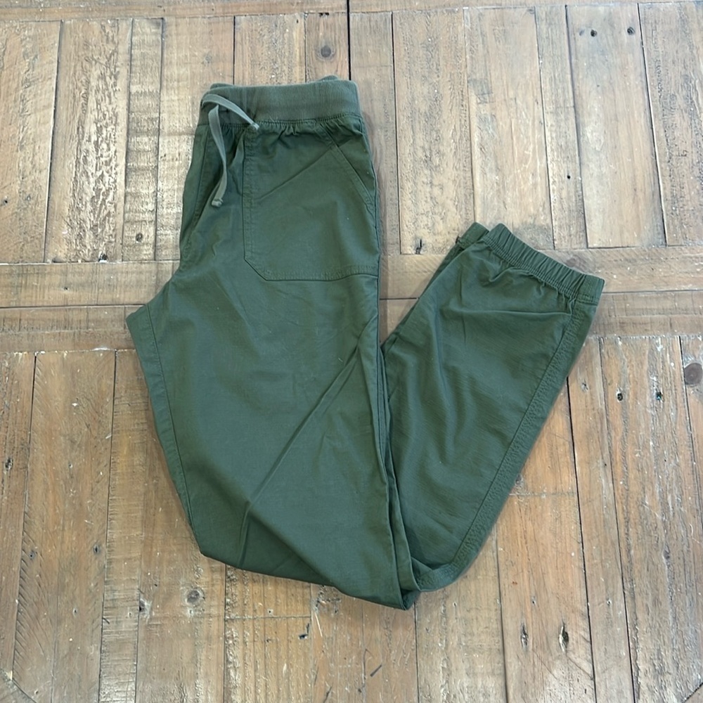 L.L. Bean olive stretch twill joggers
